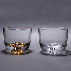 Tazza di vetro per montaggio su ghiaccio, tazza da montagna dorata, tazza d'acqua in stile giapponese retrò, tazza Master, bicchiere da tè bicchiere da Whisky bicchiere da vino, tazza da tè