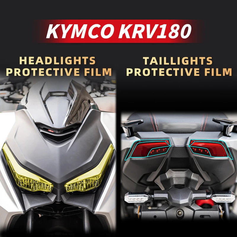 Used For KYMCO KRV180 Motorcycle Scratch Quick Repair High Quality TPU Headlight And Taillight Transparent Protective Film