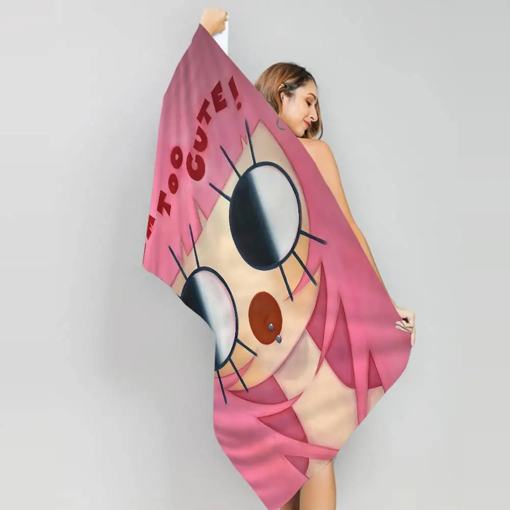 Personality Big Eyes Girl Bath Towel Microfiber Soft Water Absorbing Breathable For Girl Kids Decorative Cartoon Beach Towel