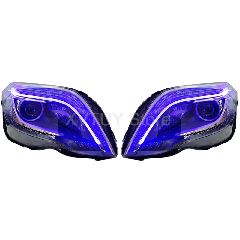 

Автомобильные фары для Benz GLK 2013 2014 2015 GLK200 GLK260, светодиодные фары DRL, динамический сигнал, автоаксессуары, линзы проектора