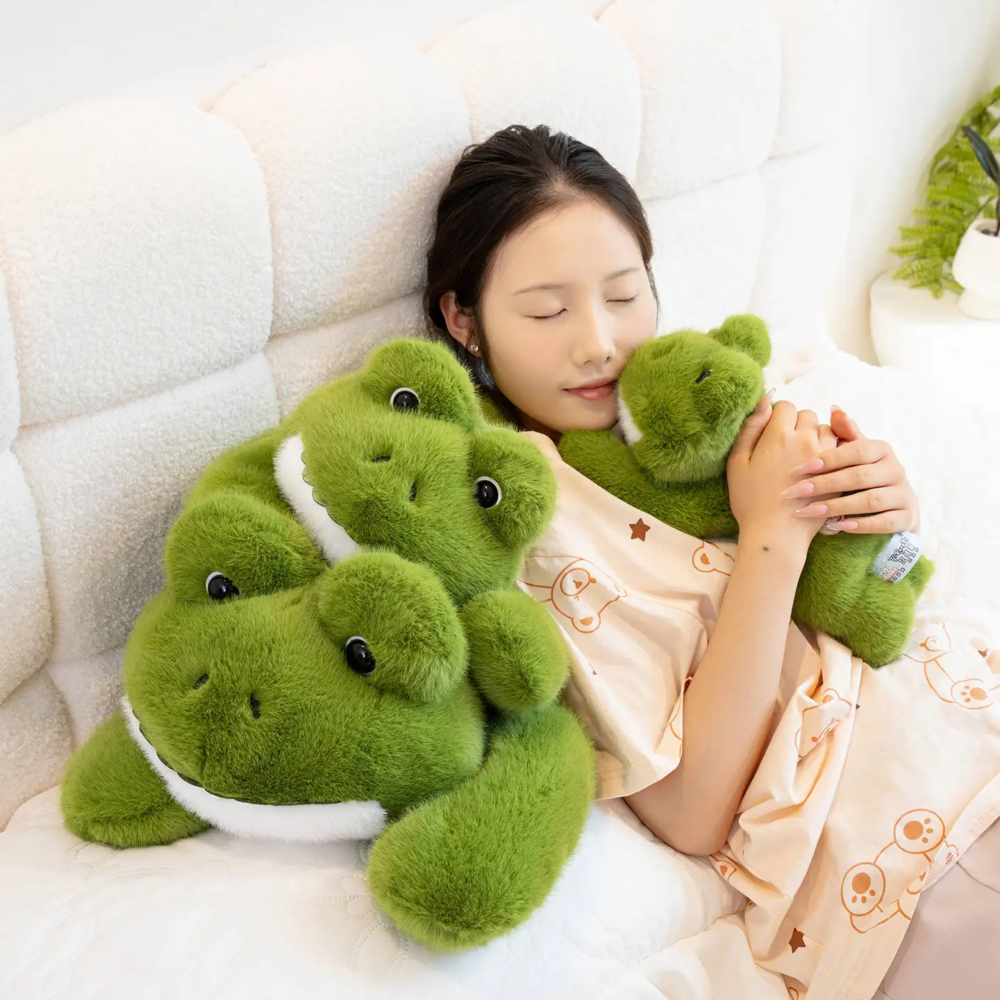 Rana gigante de simulación de 30/45cm, Animal relleno, ranas tumbadas verdes, cojín, decoración del hogar, regalo para niños, peluches suaves