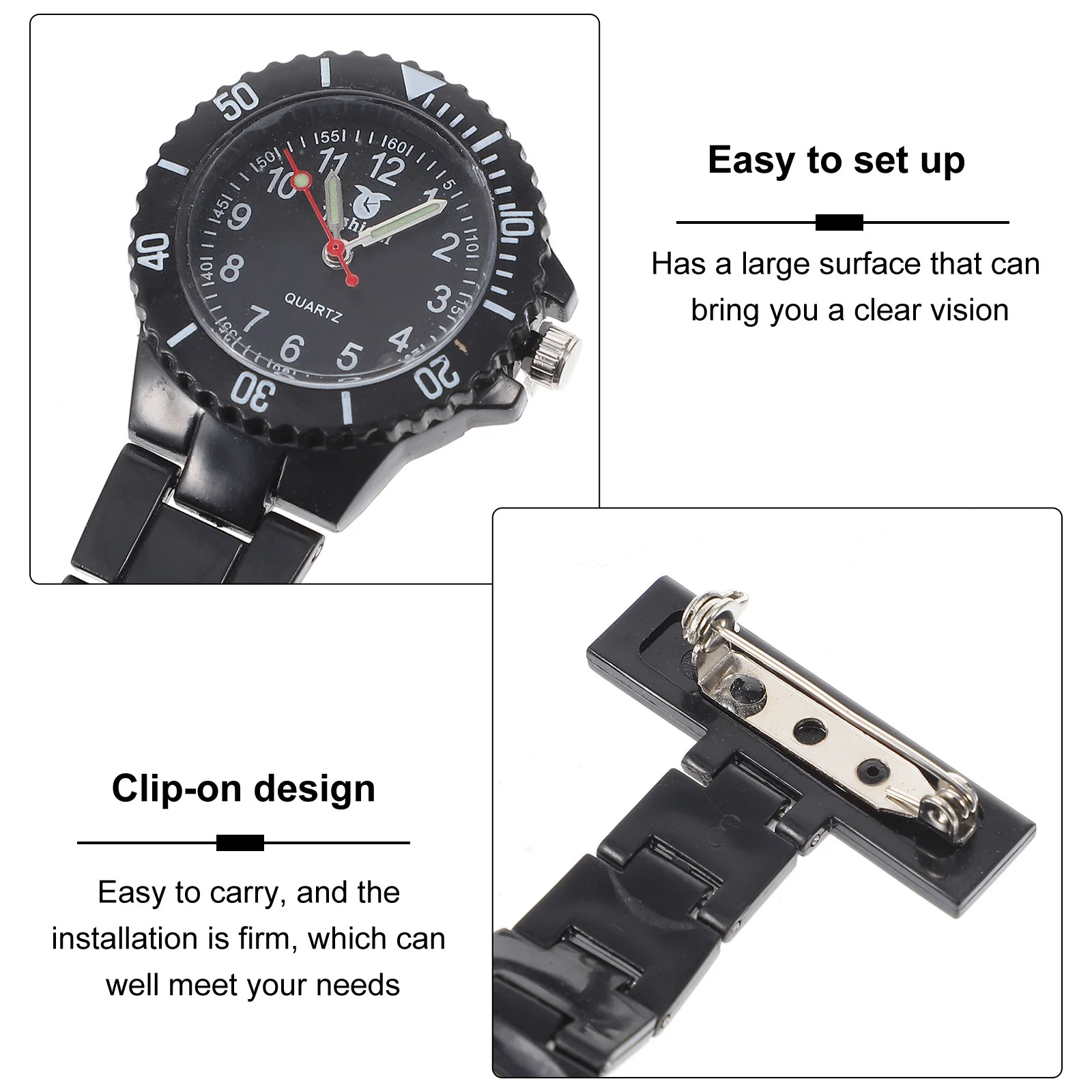 

1pc Silicone Nurse Pocket Large Dial Hanging Nurses Watch For Women Fashionable Nursing Fob Watch Lightweight Waterproof