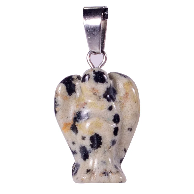 10 Buah/Tas Patung Malaikat Penjaga Saku Perdamaian Batu Permata Ukiran Alami Liontin Batu Patung Kristal Penyembuhan Cakra Reiki