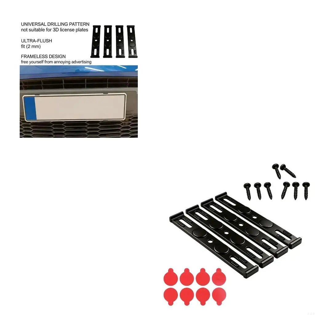 F1CF Weather Resistant  Car License Plate Bracket Support  Cover No Interference