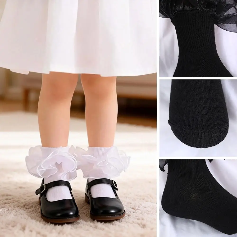 Fashion Cotton Children's Dance Socks Soft Ruffle Princess Socks Frilly Cute Ballet Floral Socks Infant Baby