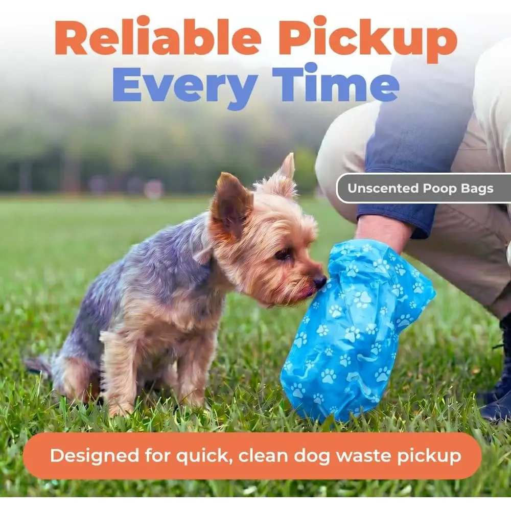 Poop Bags, 150 Count | Unscented, Leak-proof, Easy-Tear Perforations, 15 Thick Bags per Roll, Outdoor Walking & Travel, Stand Ho