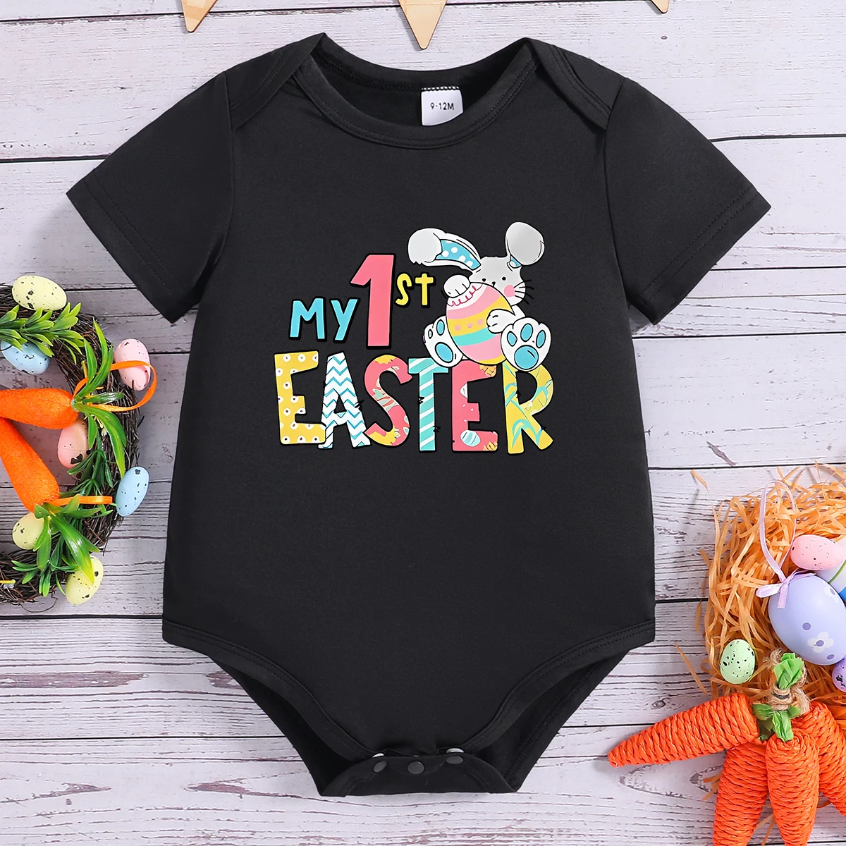 Летнее Боди С Круглым Вырезом И Принтом Кролика Для Малышей, Унисекс, Детская Одежда На Пуговицах С Короткими Рукавами