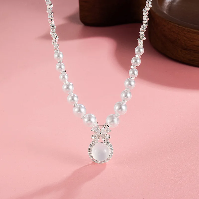 

Shijia жемчужное разбитое серебряное ожерелье принцессы побега женская корейская версия темпераментная элегантная расширенная цепочка на ключицу