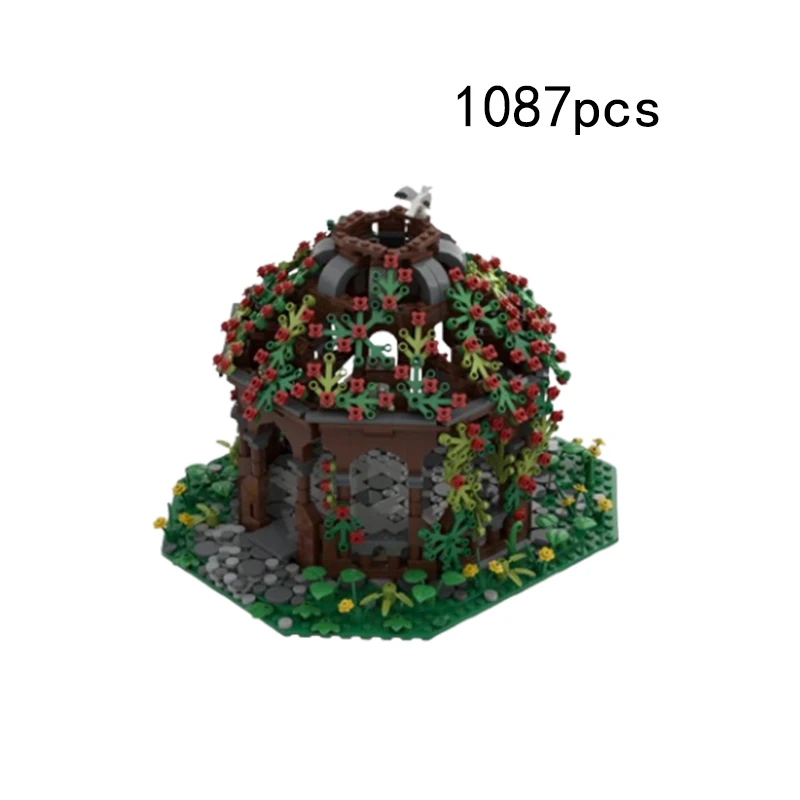 Spot MOC pavilions, gardens, courtyards, parks, building assembly, puzzle toys, model ornaments