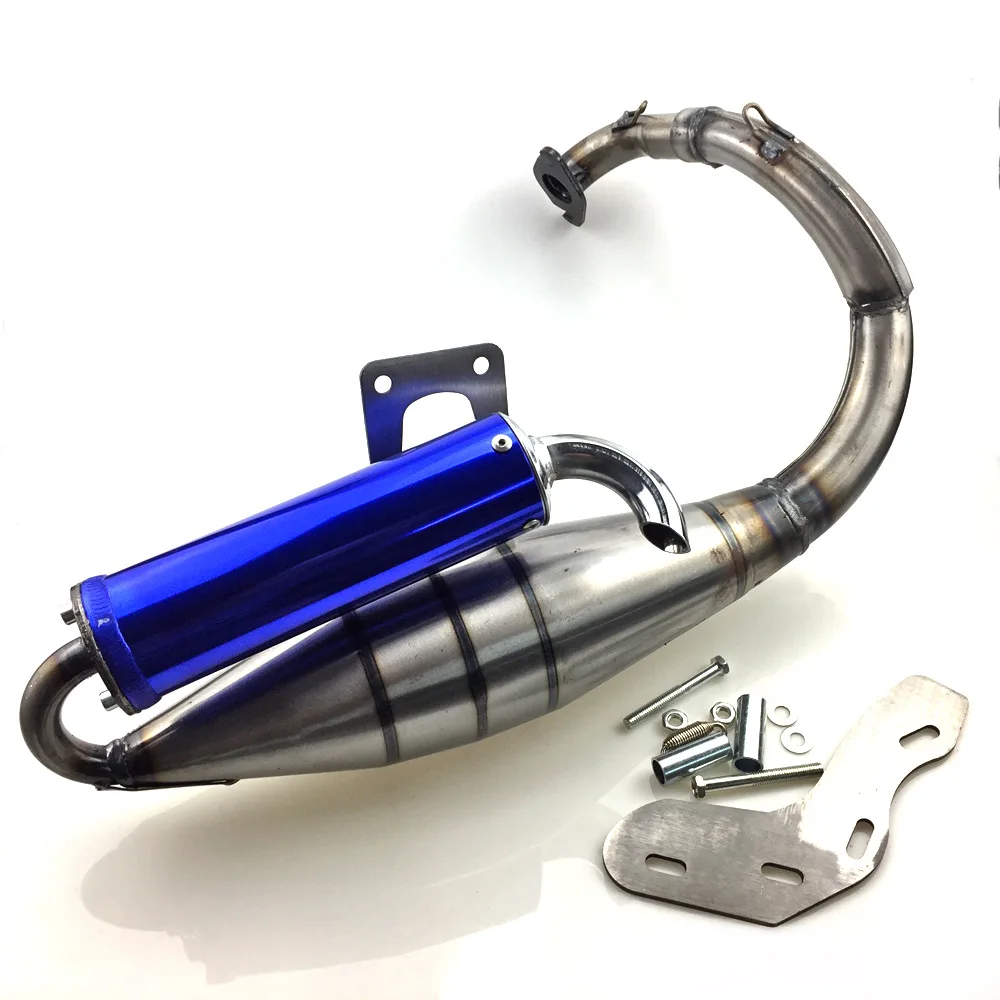 

STLF Motorcycle Exhaust Full System Stainless Steel Motorbike HOG DIO AG ZX 50CC 90CC Muffler Link Middle Pipe