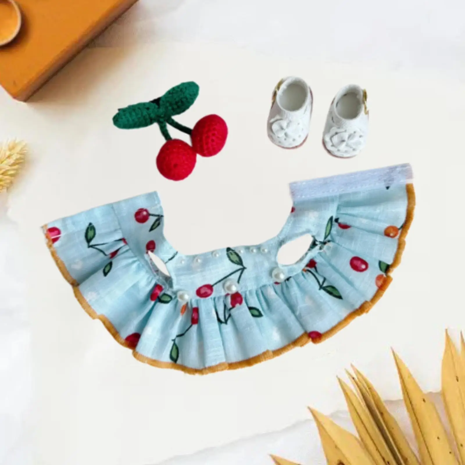 Conjunto de disfraz de muñeca que incluye zapatos y accesorio para el cabello para juegos creativos