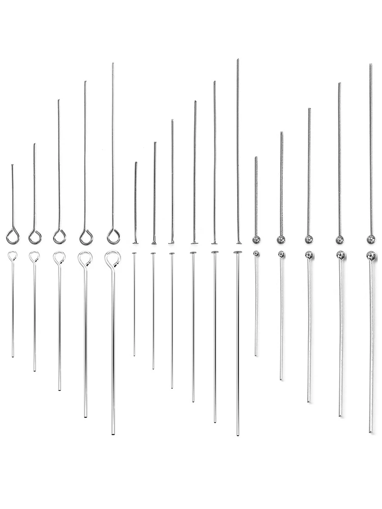 100 Teile/los Edelstahl Headpin Diy Schmuck Zubehör Ohrringe Perlen Auge Pins Flach Kopf Pins Für Schmuck Machen Liefert – Detail 1