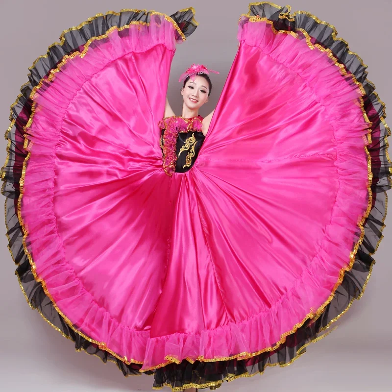 2020 novas mulheres espanhol tourada vestido cigano roupas desempenho vestidos longo robe feminino moderno traje de dança flamenco dl5729
