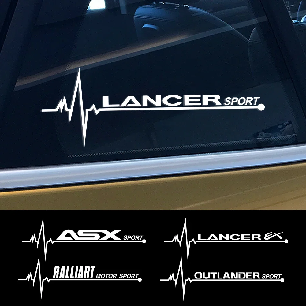 2PCS Car Side Window Stickers For Mitsubishi Lancer EX Outlander ASX Ralliart Colt Competition Delica Eclipse Evolution X Galant