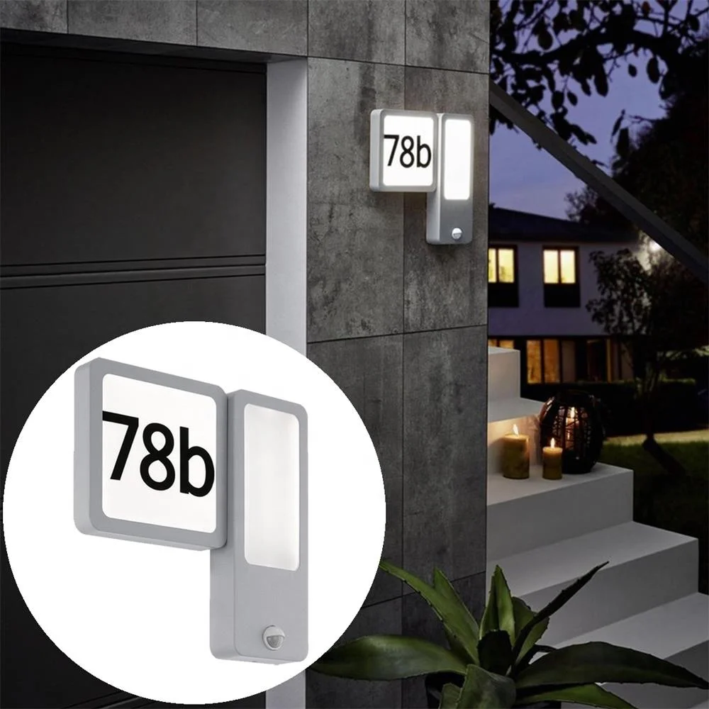 

10W Induction Wall Lamp LED Wall Light with PIR Motion Sensor Outdoor Waterproof Courtyard Door Sign Light