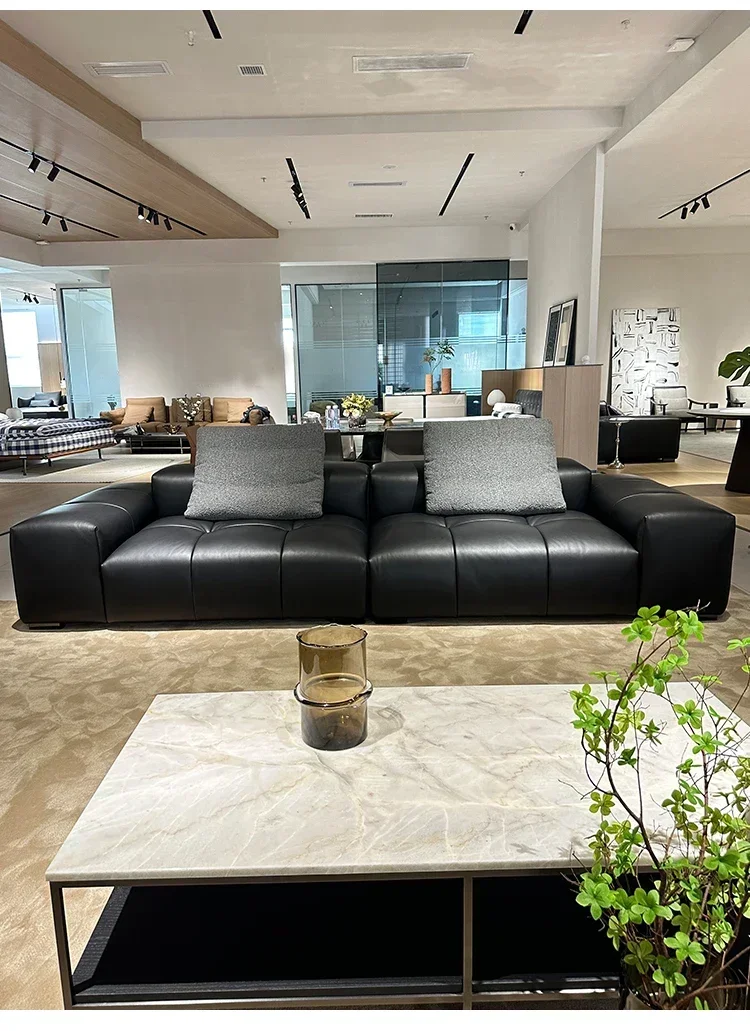 Sofa Living Room First Layer Cowhide Italian Minimalist Module Sofa Combination