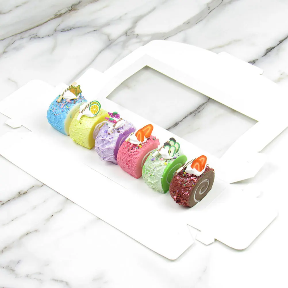 

10Pcs Cake Packaging Boxes Simple Design Portable Cake Box Party Dessert Storage Case Clear Window Dessert Packaging Box