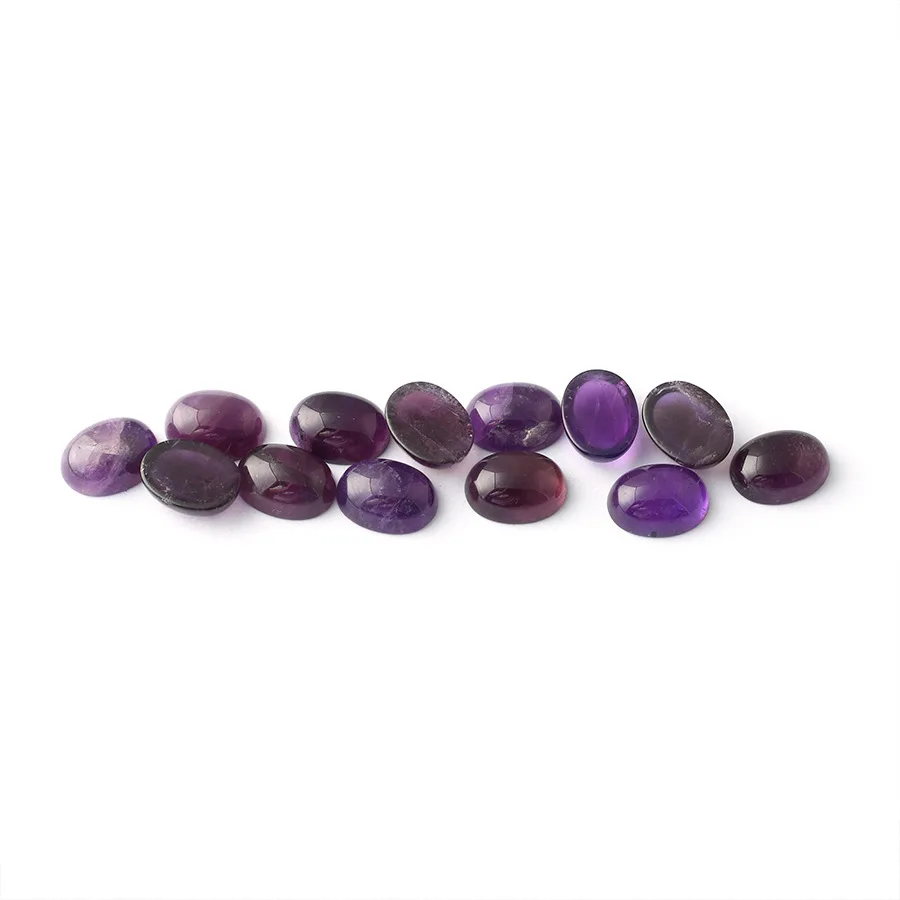 Wholesale 2pcs/pack AA Quality Natural Amethyst Bead Cabochon 10x14mm 12x16mm 13x18mm 15x20mm Oval Gemstone Jewelry Ring Face