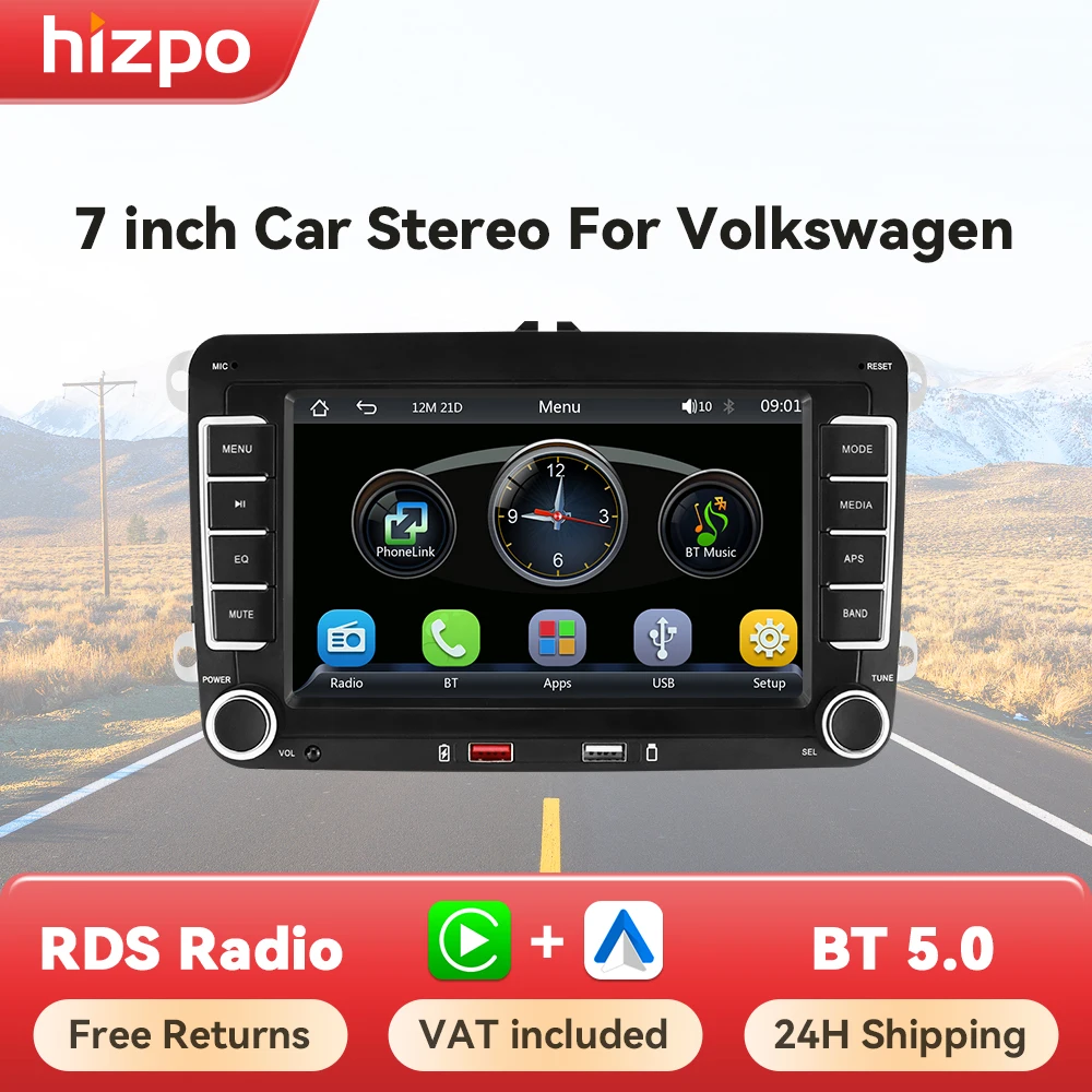 Hizpo All-Winner MELIS System MP5 For VW POLO GOLF 5 6 PASSAT JETTA TIGUAN TOUR Car Radio Multimedia Player CarPlay Android Auto