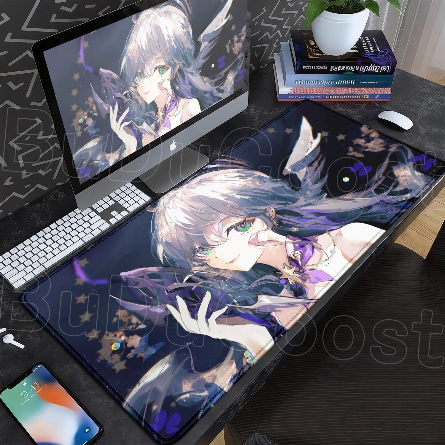 Gaming-Zubehör H-honkai Star Rail Robin Tastaturunterlage Teppich Schreibtischunterlage Rutschfeste, weiche Mausunterlage Schreibtisch-Organizer und -Ablagen – Detail 4