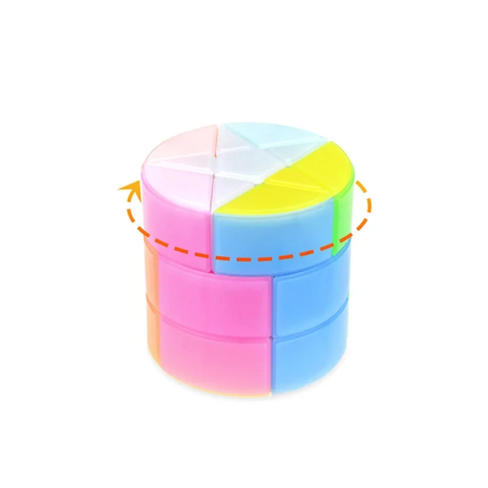 YJ yongjun rainbow Cylinder 3x3 Magic Cube Puzzle 3x3x3 cubo magico educational Toys for students 7 Colorful Star Octagon