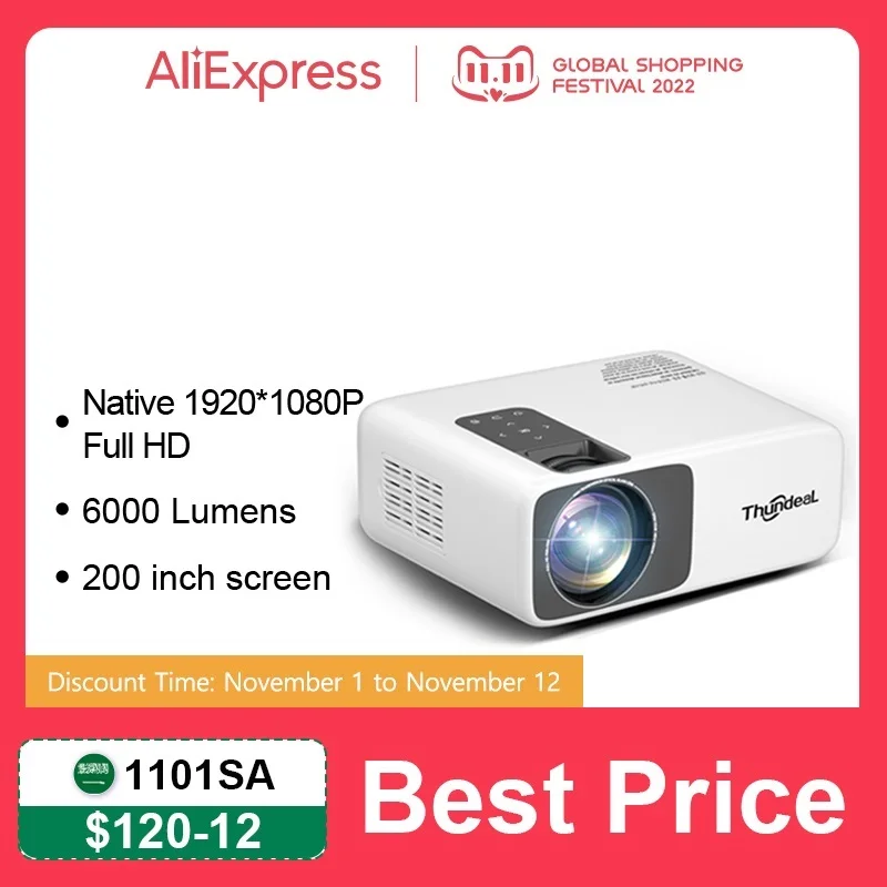 New Full HD Projector 1080P 2K 4K Video LED 3D Portable Projector TD93Pro Mini WiFi Android Home Theater TD93 Pro Beamer