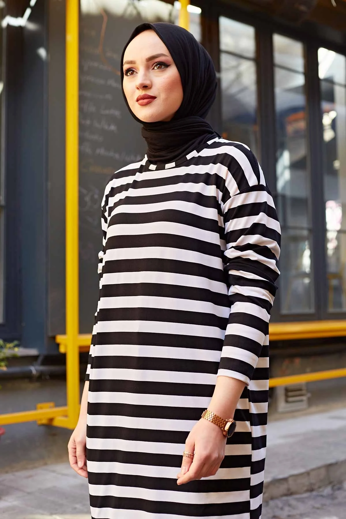 Thick Stripe Basic Sweat NY Black