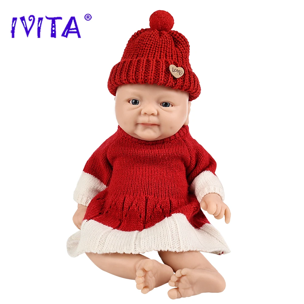 IVITA 14 Zoll 1,5 kg 100 % Silikon-Reborn-Puppe „Coco“ – Realistische Baby-Mädchenpuppe zum Selbstgestalten, weiche, lebensechte Kinderspielzeuge