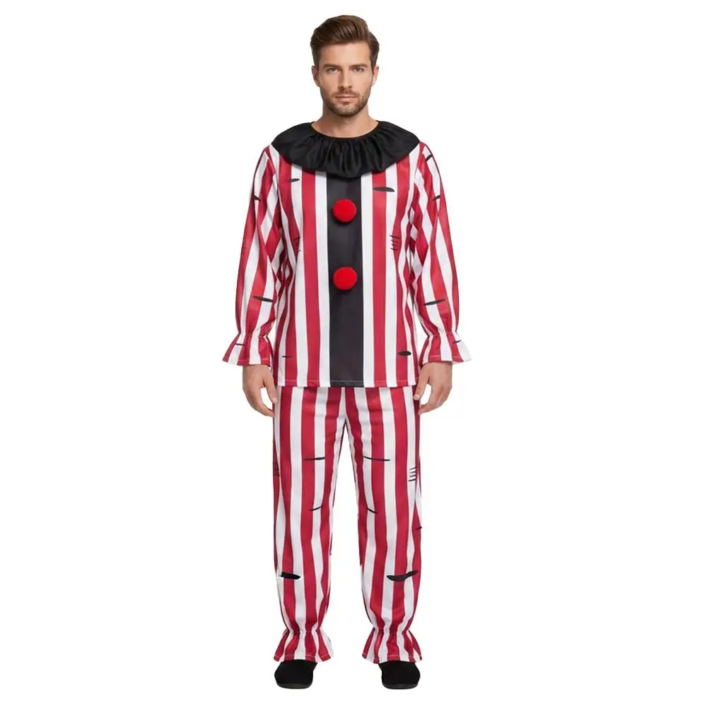 Déguisement Clown Rayé Rouge et Blanc Adulte – photo 2