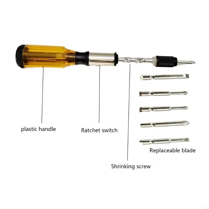 Multifunction Push Pull Ratchet Screwdriver Set Spirals Ratchet Screwdriver L4MF