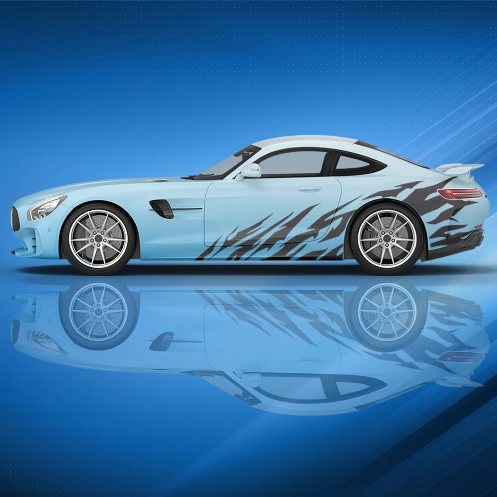 Flame Universal Custom Paint Car decal side graphic vinyl modified racing car print decoration ita irregular stripes car sticker