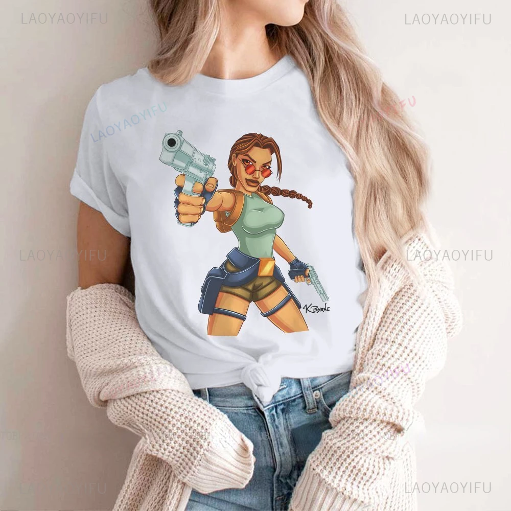 Tomb Raider Lara Croft aventure jeu Film haute qualité coton t-shirts Cool distinctif femme t-shirt vêtements drôles