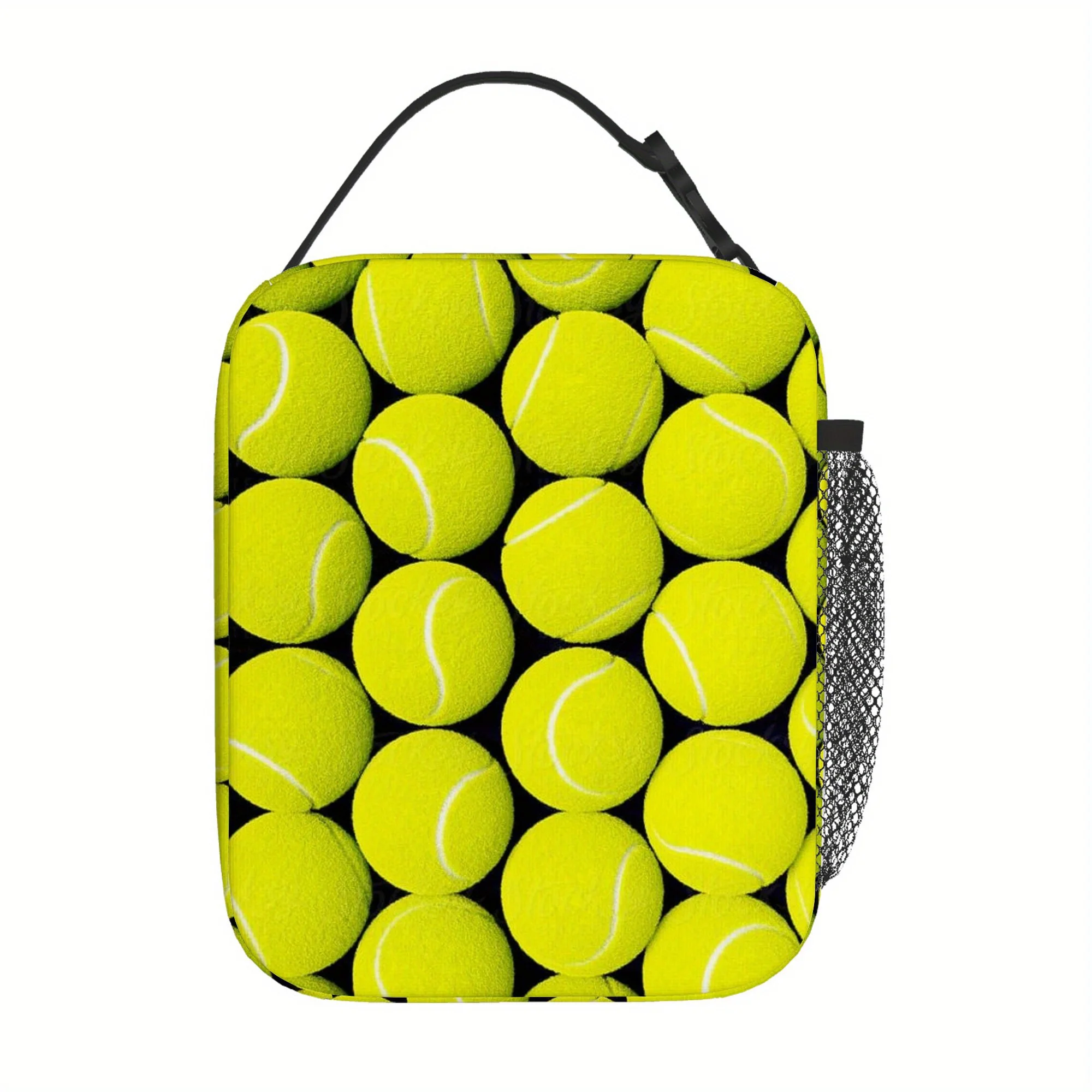 1pc Tennis Balls Organized in Rows. A Printed Thermal Bag That Serves As an Insulated Container, Not Intended for Food Contact,
