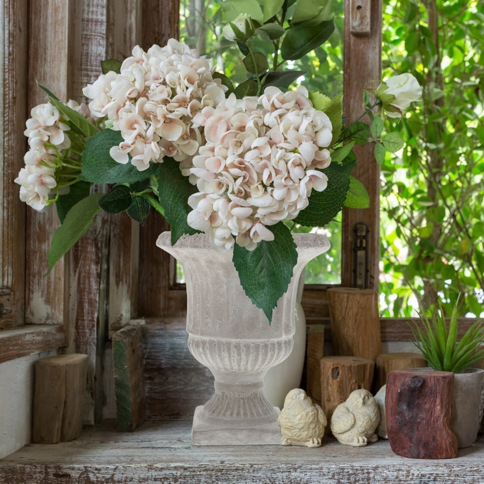 

1Pcs Cement Flower Vase Unique Creative Design Hydroponic Plant Bottle Indoor Desktop Adornment Cement Vase Flower Holder