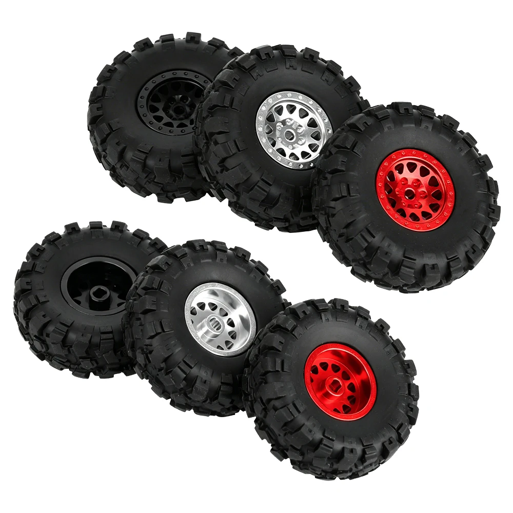 4PCS Wheel Tires With Metal Wheel Rim for Axial SCX30 1/30 RC Crawler Ford Bronco AXI-2048 Jeep Wrangler AXI-2261 Upgrade Parts