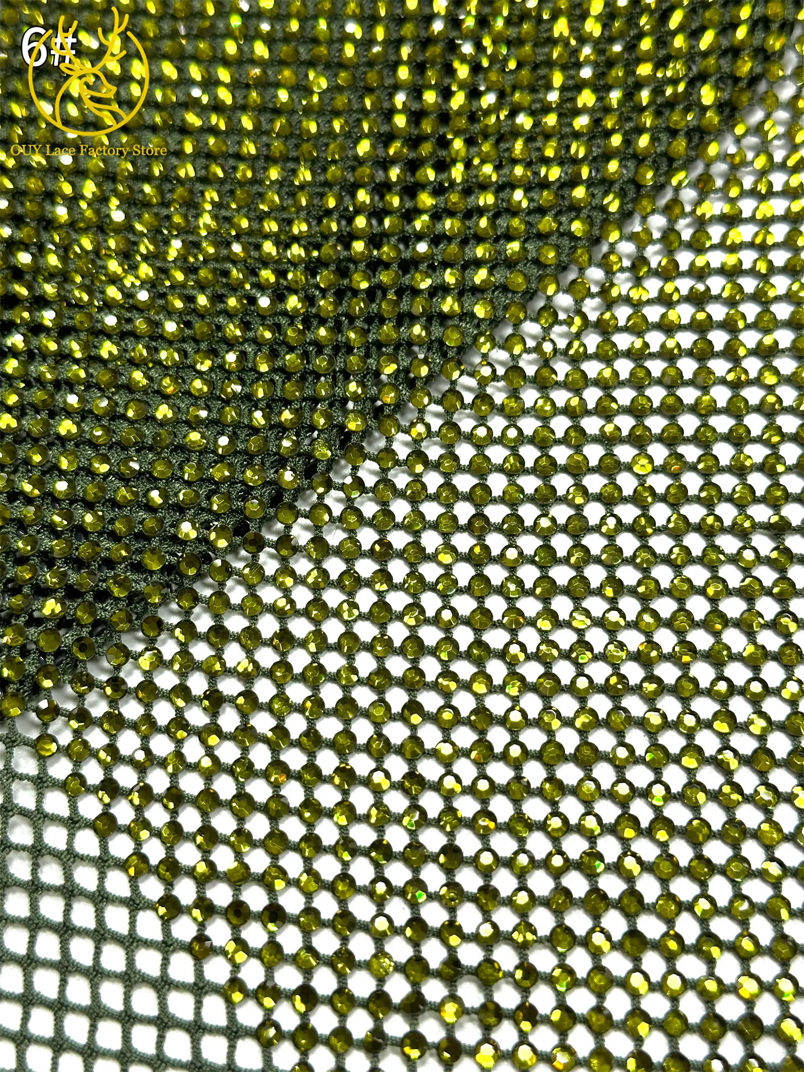Hochwertiger Dubai-Steindiamant-Netzspitzenstoff Luxuriöser Afrikanischer Spitzenstoff Nigerianisches Nähmaterial für Damen-Abendkleider 2,5 Yards – Detail 15