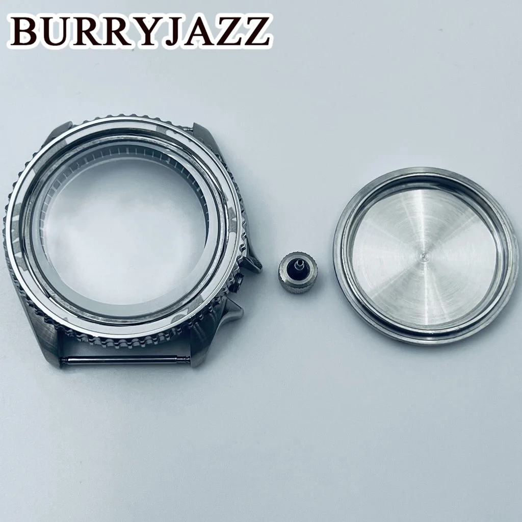 Imagem -06 - Burryjazz-caixa de Relógio de Impermeável 42 mm Skx007 Nh35 Nh36 Nh34 Nh38 Nh70 Nh72 Sapphire Glass Silver Black Aço Inoxidável