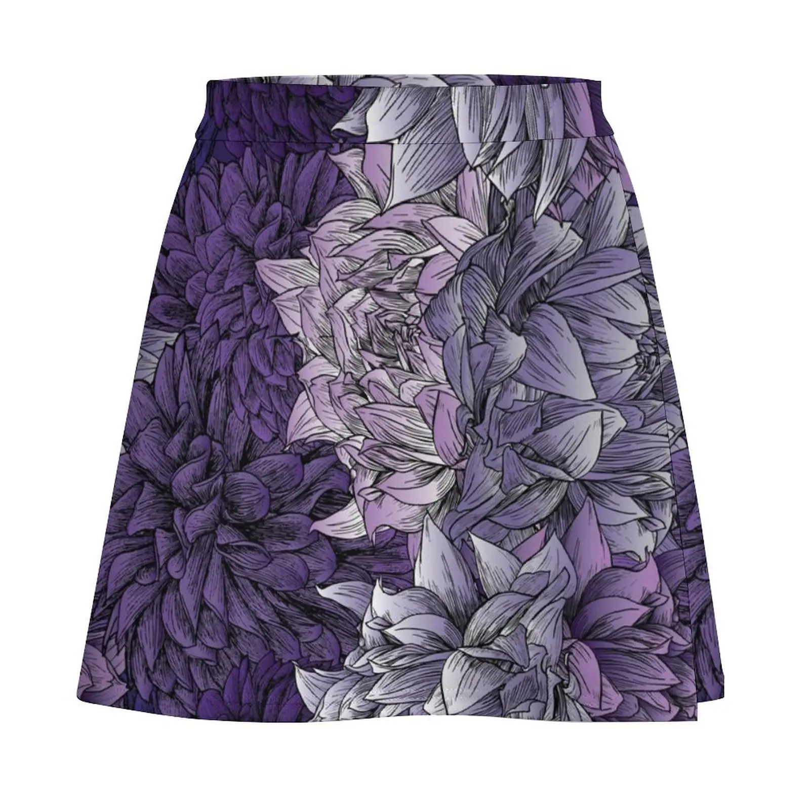 Purple Dahlias Mini Skirt kawaii skirt sexy skirt Mini