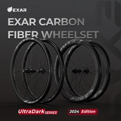 EXAR Ultra Dark Carbon Fiber Wheelset Integral Front Rear Wheels Inertia Stability Ceramic Bearing Flat Engagement Ratchet