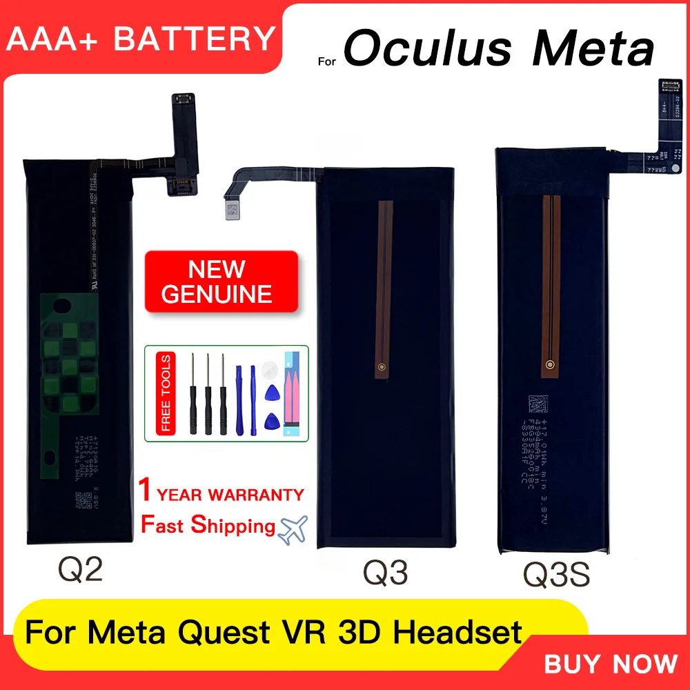 Brand New Batteries For Meta Oculus Quest 2 Quest 3 Quest3S VR Quest3 Li-ion Battery Replacement Part Accessories Batteria+Tools