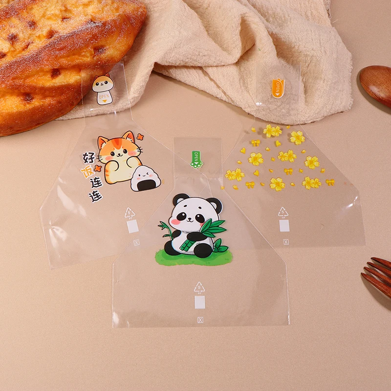 50Pcs Lovely Cartoon Japenese Triangle Rice Ball Disposable Packaging Bag Nori Onigiri Wrappers Sushi Bag Bento Accessories