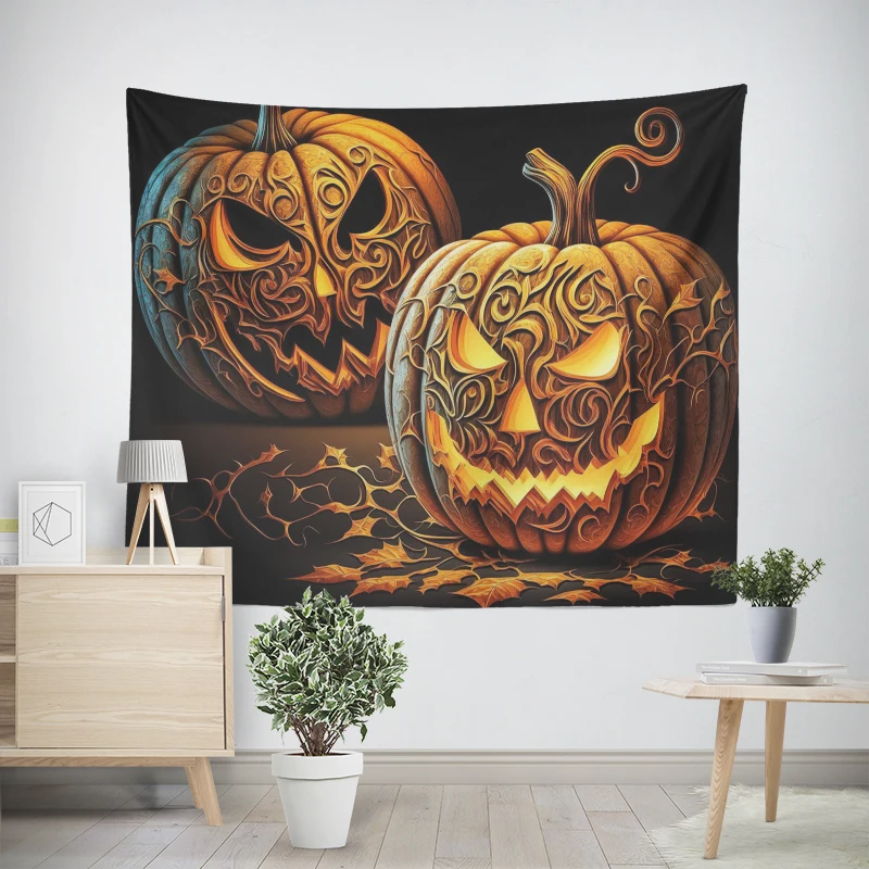 Dekorasi rumah ruang modern item dekorasi dinding permadani estetika dinding kamar tidur seni kain besar permadani Halloween musim gugur lucu