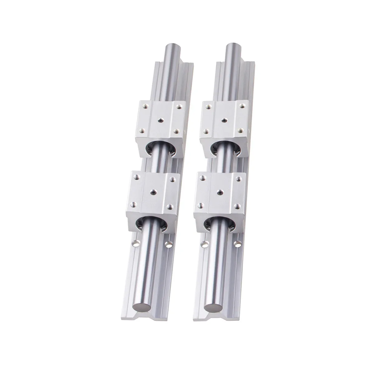 2Pcs SBR12 Linear Rail Guide Slide+4Pcs SBR12UU Bearing Block Length 300 500 600 800 1000 1200 1500mm Fully Supported Shaft Rod