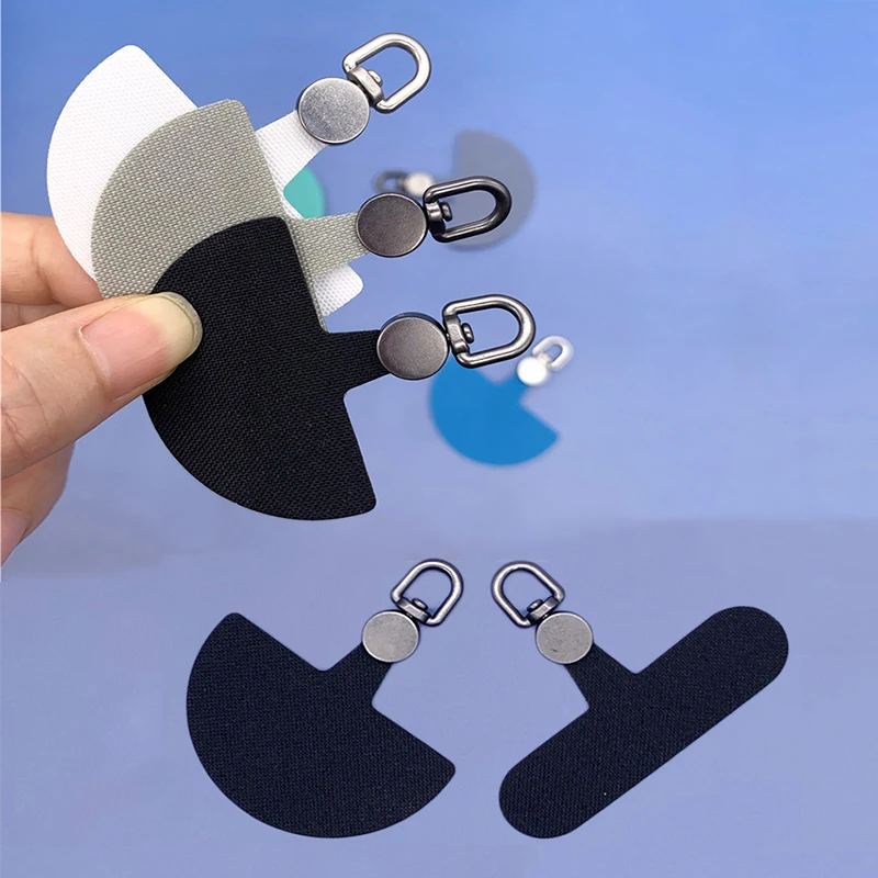 2PCS 360 ° Rotation Metal Head Mobile Phone Strap Clip Patch Firm Phone Lanyard Anti loss Nylon Gasket Phone Case Connect Card