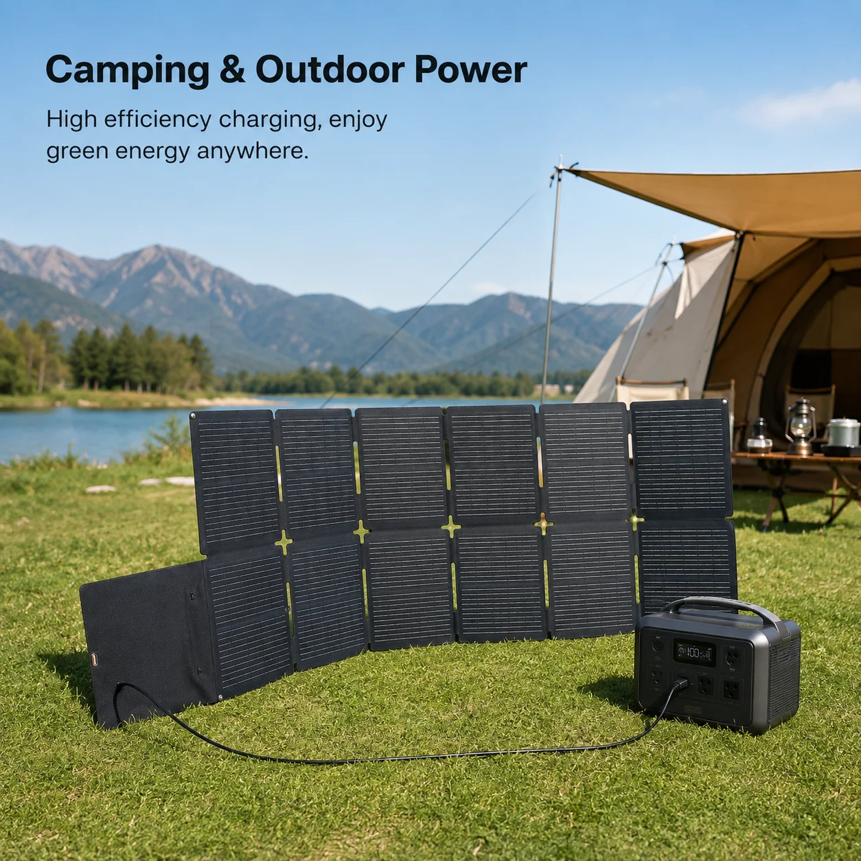 Solar Emergency Charger - High Efficiency 330W Foldable Solar Panel