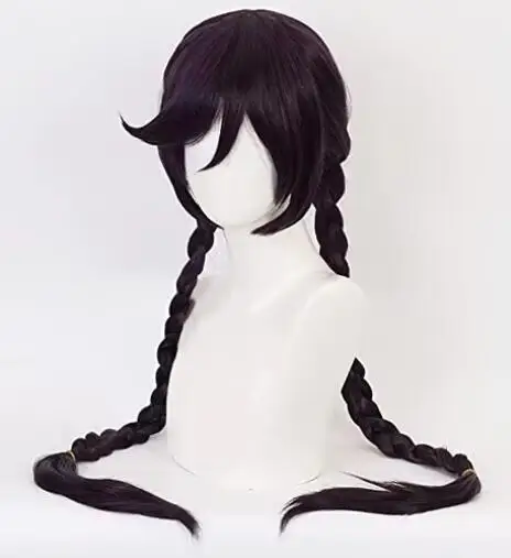 Danganronpa Toko Fukawa Purple Braids Wig Cosplay Costume Dangan Ronpa Heat Resistant Hair Party Long Wigs + Wig Cap