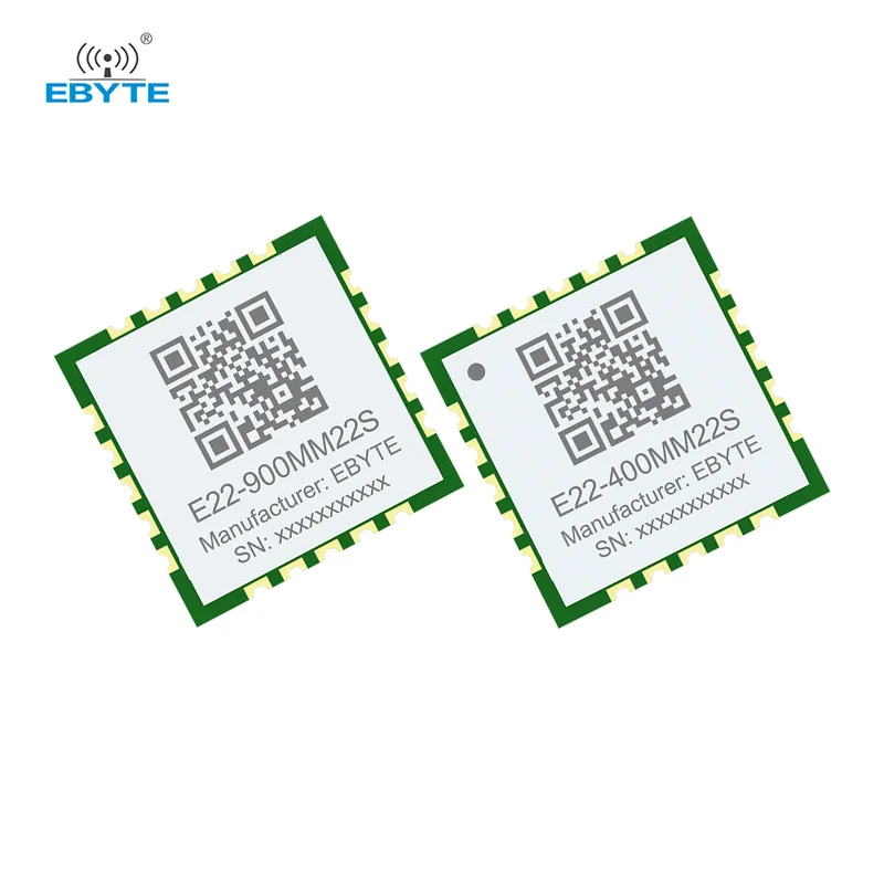 SX1262/1268 LoRa-Modul 868/915/433 MHz EBYTE E22-400MM22S/ E22-900MM22S Ultrakleines IPEX/Stempelloch 21,5 dBm 7 km SMD-Modul