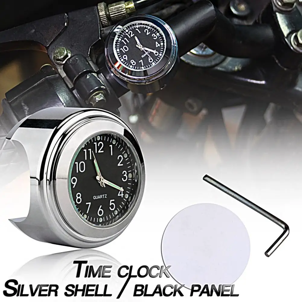 1 Set Motorcycle Watch Convenient Polishing Surface Moto Handlebar Clock Lightweight Moto Gauge Handlebar Clock