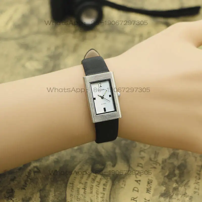 Haida watch rectangular matte silver simple fashion retro women's watch quartz stock new