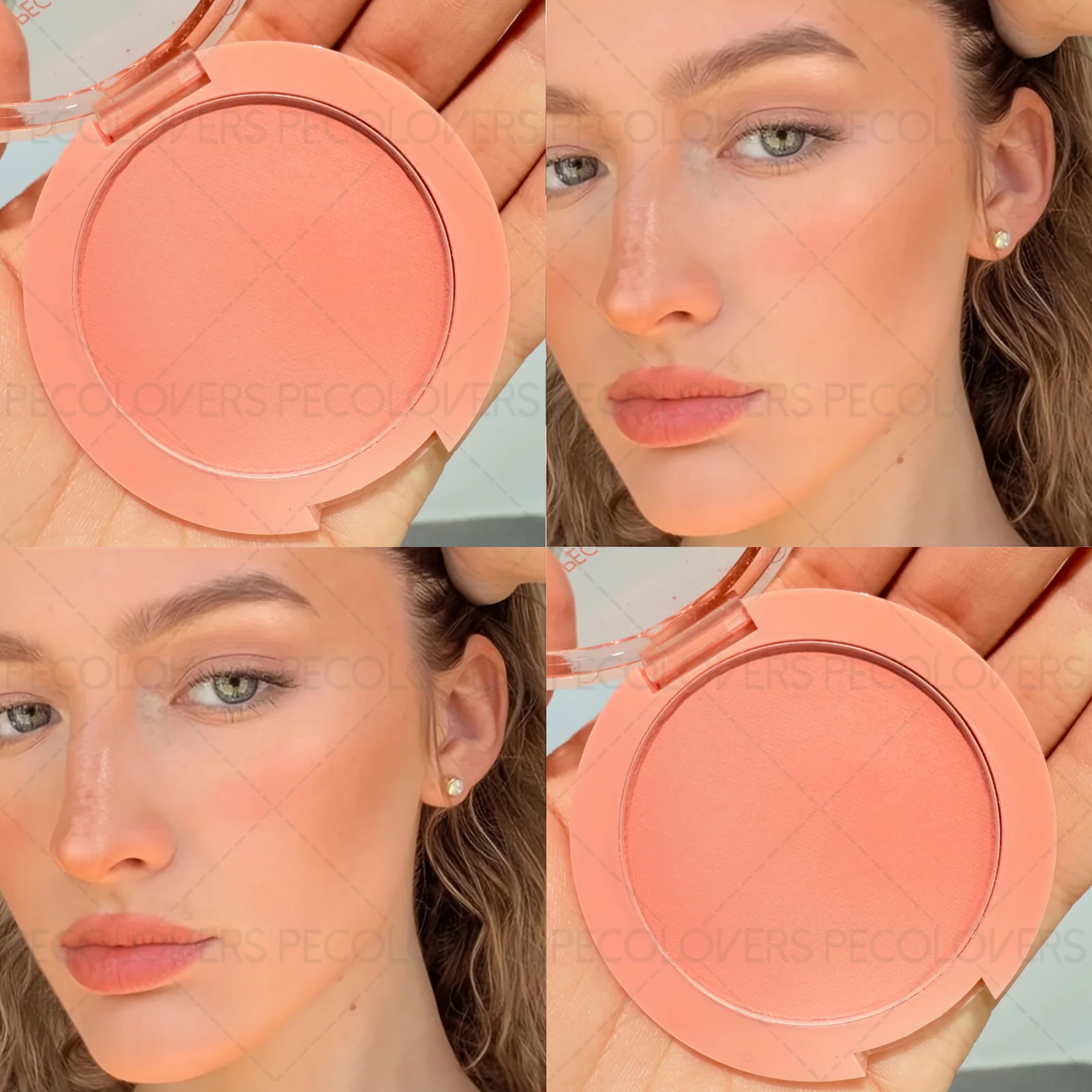 Paleta de rubores con acabado mate resistente al agua, baya y coral, para todos los tonos de piel, liviana e resistente al agua para todos los tonos beige claro